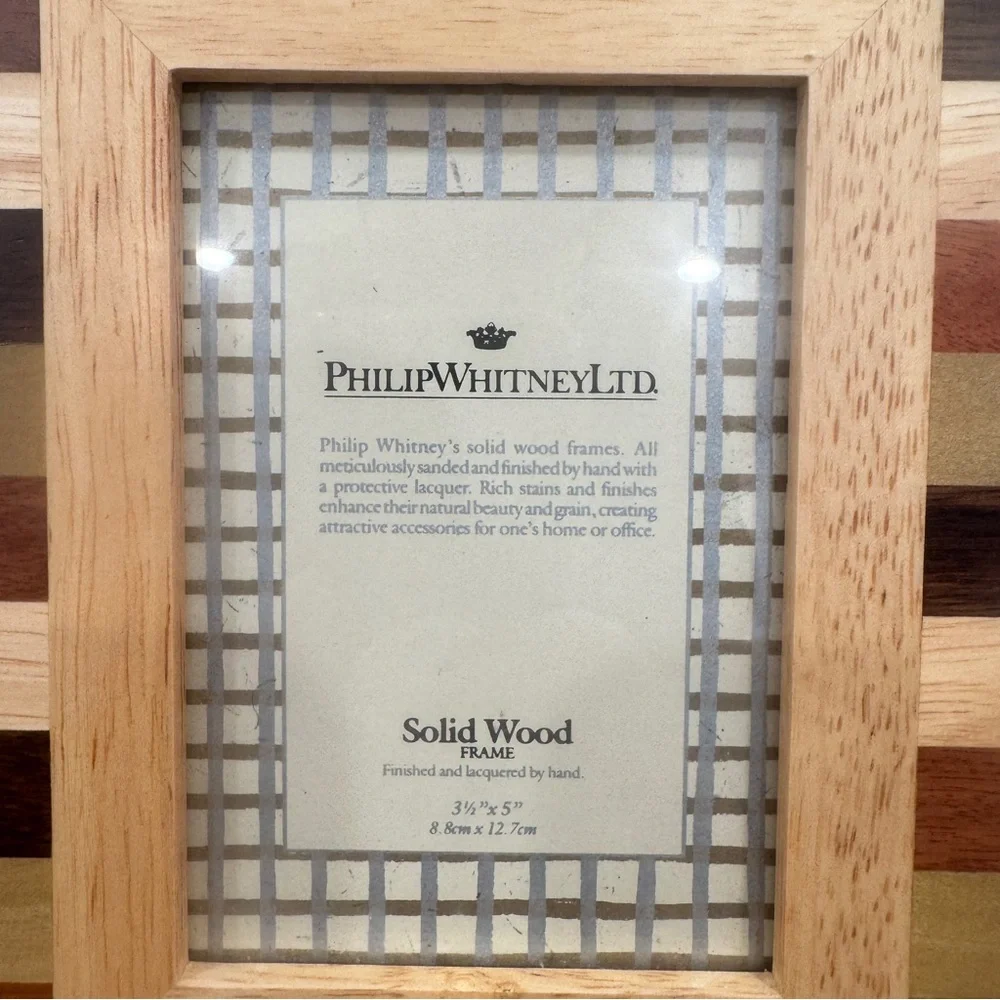 Philip Whitney Ltd Solid Wood Frame Parcheesi 3.5”x5” Handmade Inlaid Lacquered